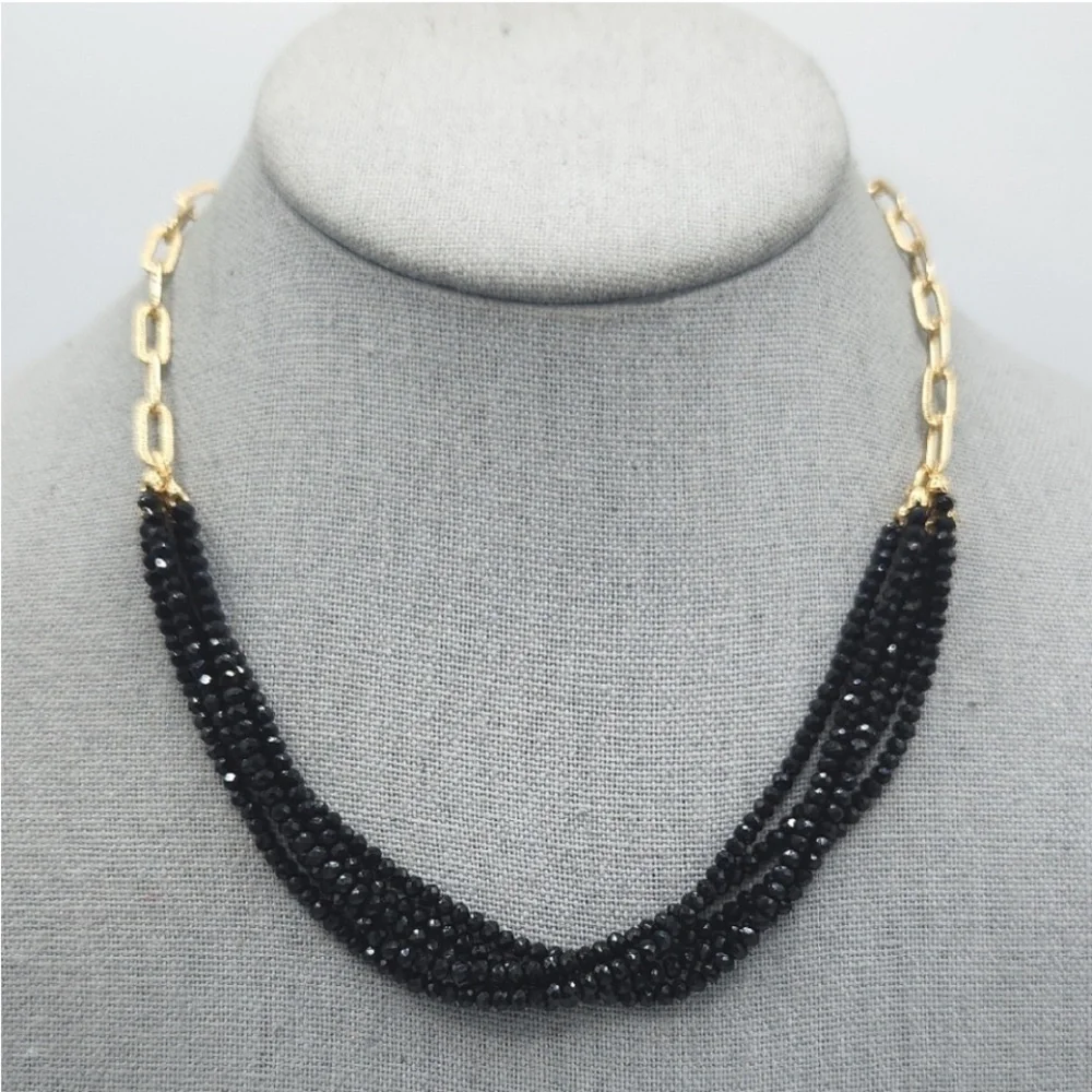 Ann Taylor Black and Gold Necklace Collection - Picture 1 of 5